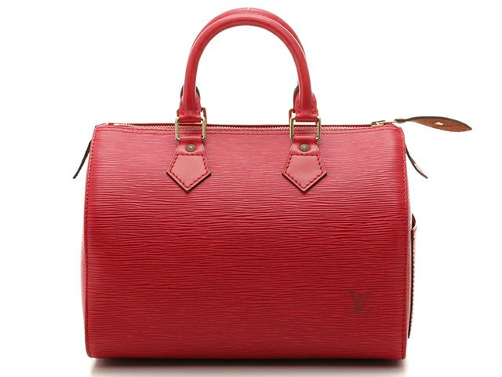 LOUIS VUITTON Speedy Handbag Boston Bag Epi Castilian Red